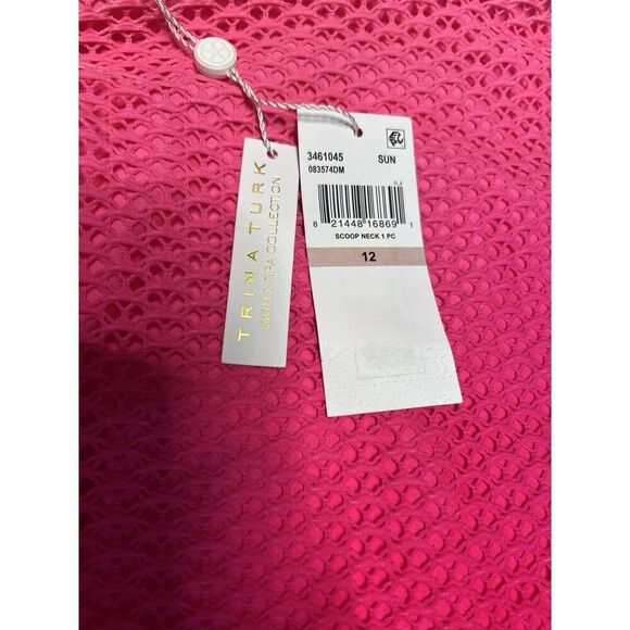 TRINA TURK  Sun Opal One-Piece Swimsuit, Pink Ombré, Women's Size 12, NWT! - Picture 8 of 10